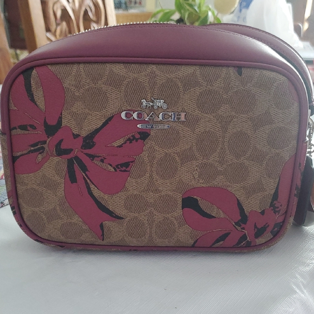 Coach Jamie Pink Bow Crossbody Bag